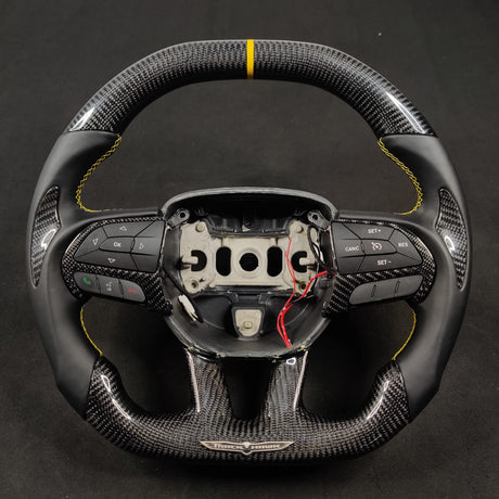 2014-2021 Jeep Trackhawk SRT Custom Carbon Fiber Steering Wheel w/ LED RPM Display - AutoLEDTech.com