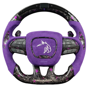 2014-2021 Jeep Trackhawk SRT Custom Carbon Fiber Steering Wheel w/ LED RPM Display - AutoLEDTech.com