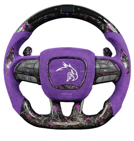 2014-2021 Jeep Trackhawk SRT Custom Carbon Fiber Steering Wheel w/ LED RPM Display - AutoLEDTech.com