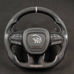 2014-2021 Jeep Trackhawk SRT Custom Carbon Fiber Steering Wheel w/ LED RPM Display - AutoLEDTech.com