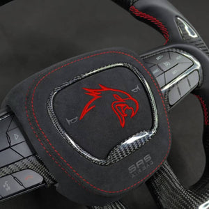 2014-2021 Jeep Trackhawk SRT Custom Carbon Fiber Steering Wheel w/ LED RPM Display - AutoLEDTech.com