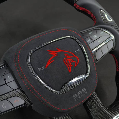 2014-2021 Jeep Trackhawk SRT Custom Carbon Fiber Steering Wheel w/ LED RPM Display - AutoLEDTech.com