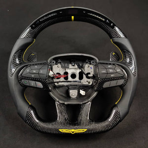 2014-2021 Jeep Trackhawk SRT Custom Carbon Fiber Steering Wheel w/ LED RPM Display - AutoLEDTech.com