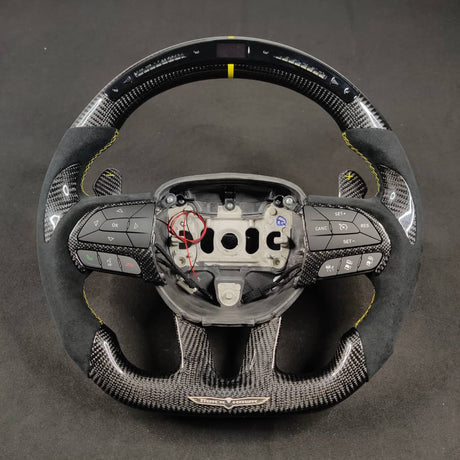 2014-2021 Jeep Trackhawk SRT Custom Carbon Fiber Steering Wheel w/ LED RPM Display - AutoLEDTech.com