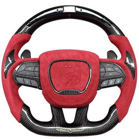 2014-2021 Jeep Trackhawk SRT Custom Carbon Fiber Steering Wheel w/ LED RPM Display - AutoLEDTech.com