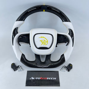 2014-2021 Jeep Trackhawk SRT Custom Carbon Fiber Steering Wheel w/ LED RPM Display - AutoLEDTech.com