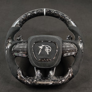 2014-2021 Jeep Trackhawk SRT Custom Carbon Fiber Steering Wheel w/ LED RPM Display - AutoLEDTech.com