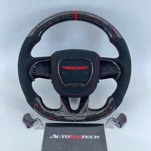 2014-2021 Jeep Trackhawk SRT Custom Carbon Fiber Steering Wheel w/ LED RPM Display - AutoLEDTech.com