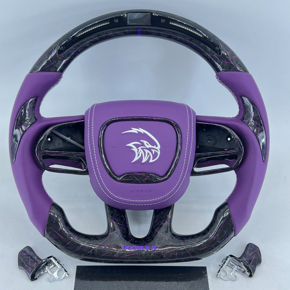 2014-2021 Jeep Trackhawk SRT Custom Carbon Fiber Steering Wheel w/ LED RPM Display - AutoLEDTech.com