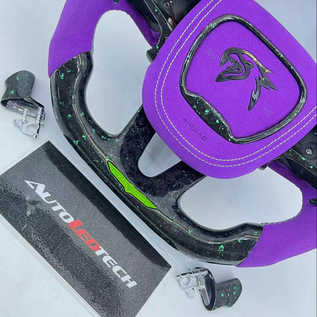 2014-2021 Jeep Trackhawk SRT Custom Carbon Fiber Steering Wheel w/ LED RPM Display - AutoLEDTech.com