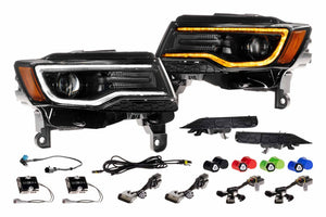 2014-2022 Jeep Grand Cherokee XB LED DRL Projector Headlights - AutoLEDTech.com