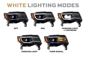 2014-2022 Jeep Grand Cherokee XB LED DRL Projector Headlights - AutoLEDTech.com