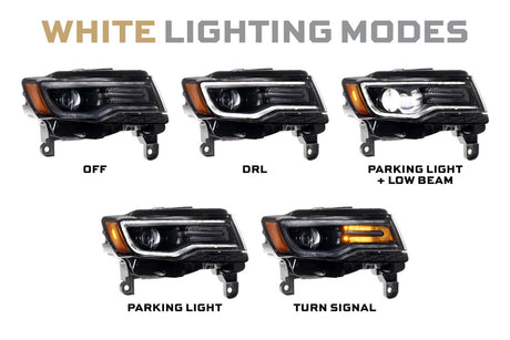 2014-2022 Jeep Grand Cherokee XB LED DRL Projector Headlights - AutoLEDTech.com