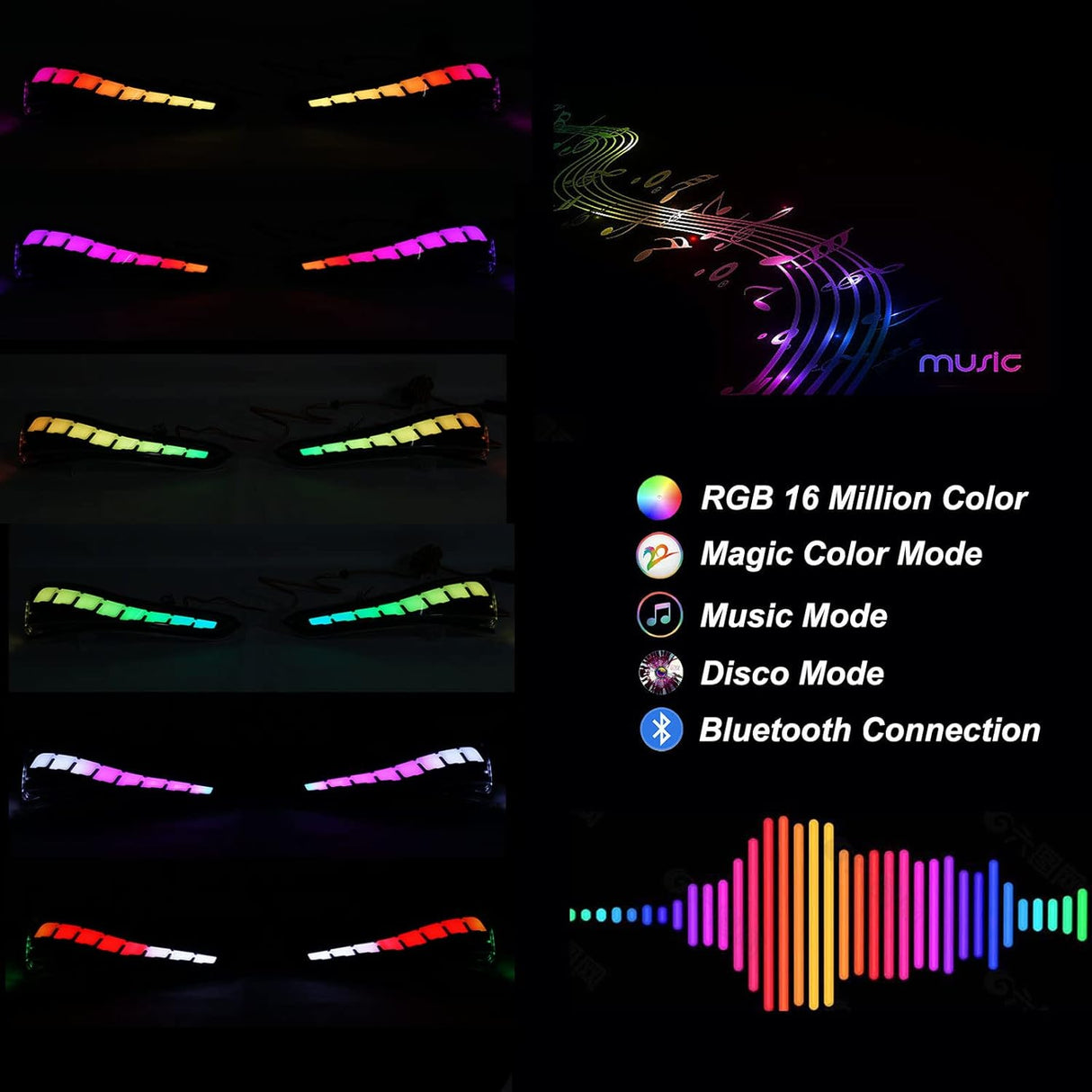 2014-2024 Infiniti Q50 Flow Series RGB LED Bumper Lights - AutoLEDTech.com