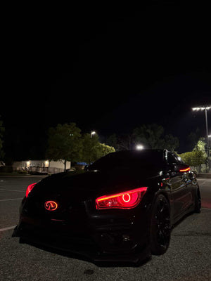 2014-2024 Infiniti Q50 RGBW Flow Series LED DRL Prebuilt Custom Headlights - AutoLEDTech.com