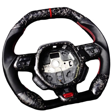 2014-2024 Lamborghini Huracan Custom Carbon Fiber Steering Wheel - AutoLEDTech.com