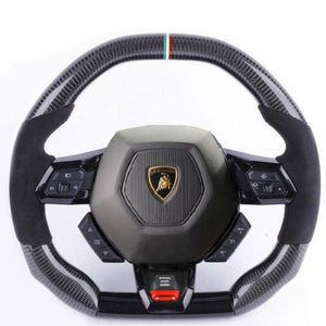 2014-2024 Lamborghini Huracan Custom Carbon Fiber Steering Wheel - AutoLEDTech.com