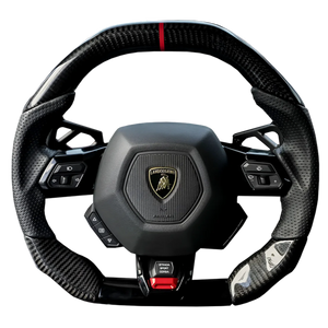 2014-2024 Lamborghini Huracan Custom Carbon Fiber Steering Wheel - AutoLEDTech.com