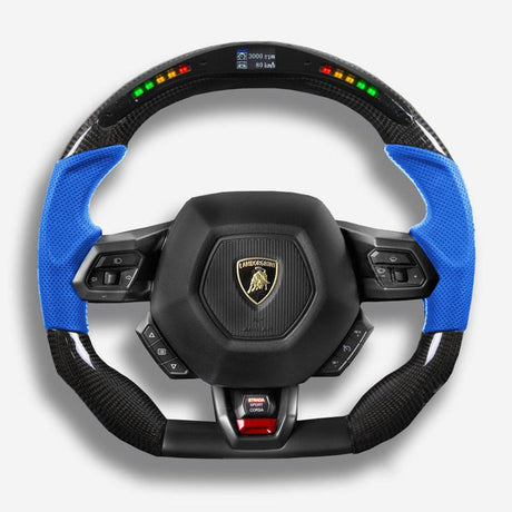 2014-2024 Lamborghini Huracan Custom Carbon Fiber Steering Wheel - AutoLEDTech.com