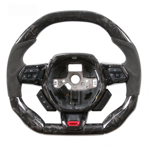 2014-2024 Lamborghini Huracan Custom Carbon Fiber Steering Wheel - AutoLEDTech.com