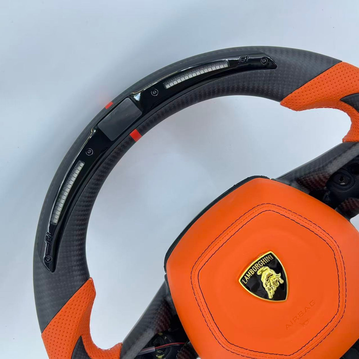 2014-2024 Lamborghini Huracan Custom Carbon Fiber Steering Wheel - AutoLEDTech.com