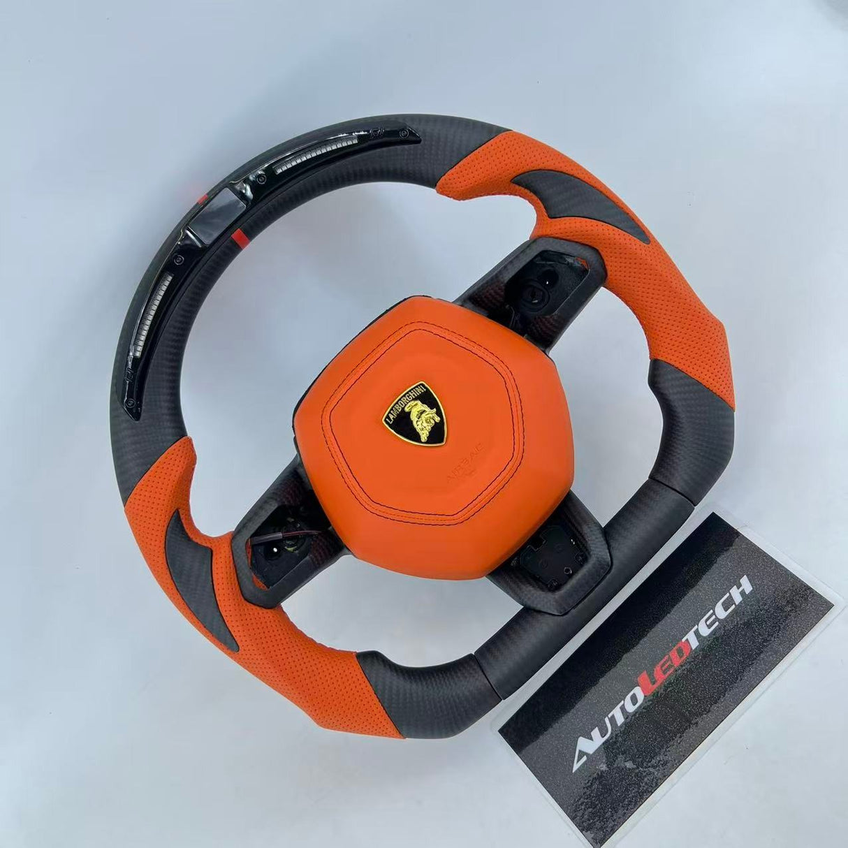 2014-2024 Lamborghini Huracan Custom Carbon Fiber Steering Wheel - AutoLEDTech.com