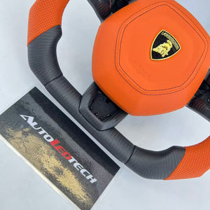 2014-2024 Lamborghini Huracan Custom Carbon Fiber Steering Wheel - AutoLEDTech.com