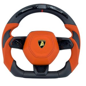2014-2024 Lamborghini Huracan Custom Carbon Fiber Steering Wheel - AutoLEDTech.com