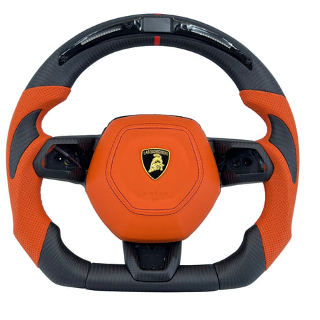 2014-2024 Lamborghini Huracan Custom Carbon Fiber Steering Wheel - AutoLEDTech.com