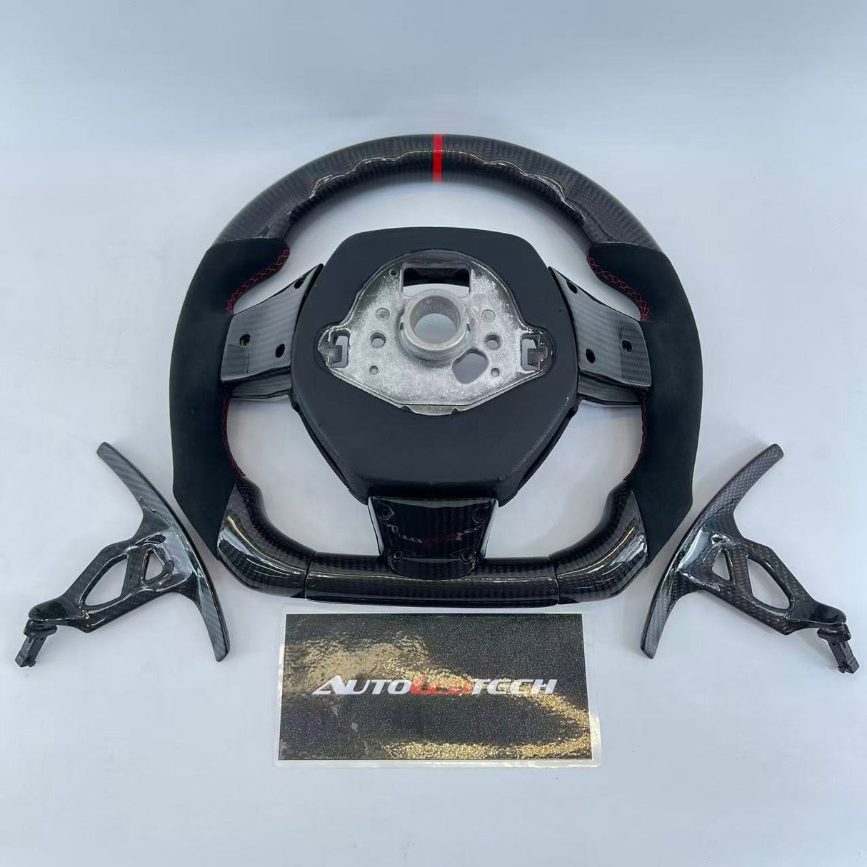 2014-2024 Lamborghini Huracan Custom Carbon Fiber Steering Wheel - AutoLEDTech.com