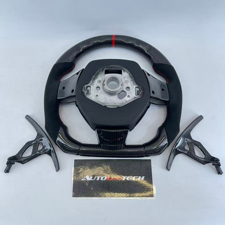 2014-2024 Lamborghini Huracan Custom Carbon Fiber Steering Wheel - AutoLEDTech.com
