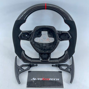2014-2024 Lamborghini Huracan Custom Carbon Fiber Steering Wheel - AutoLEDTech.com