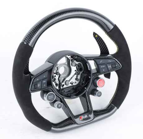 2015-2024 Audi R8 TTRS Custom Carbon Fiber Steering Wheel - AutoLEDTech.com