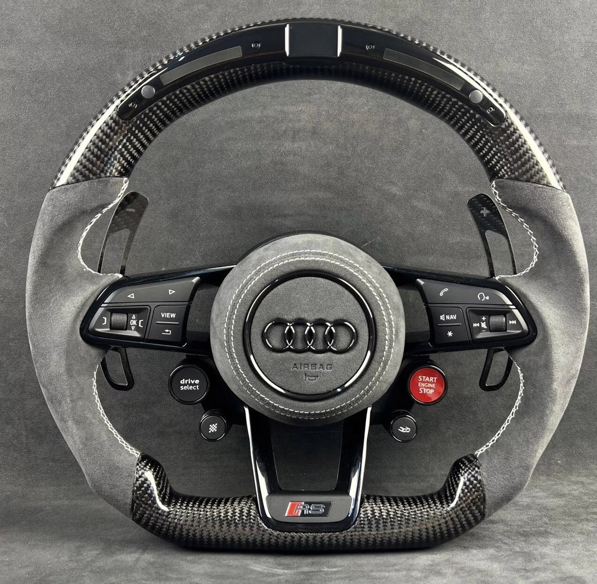 2015-2024 Audi R8 TTRS Custom Carbon Fiber Steering Wheel - AutoLEDTech.com
