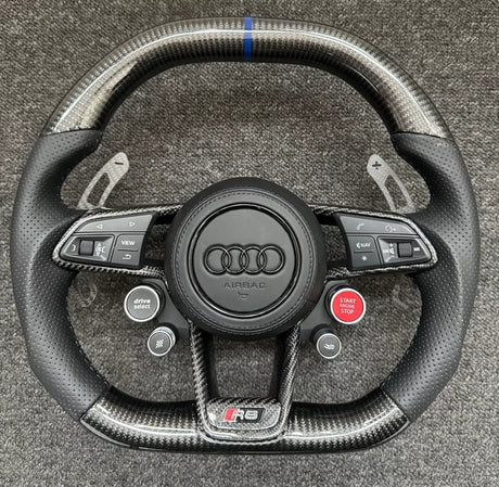 2015-2024 Audi R8 TTRS Custom Carbon Fiber Steering Wheel - AutoLEDTech.com