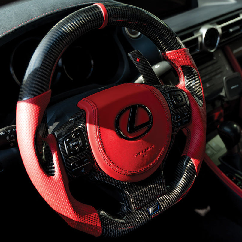 2014-2026 Lexus IS RC Custom Carbon Fiber Steering Wheel w/ LED RPM Display - AutoLEDTech.com