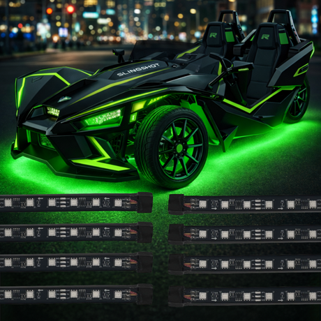 2014-2026+ Polaris Slingshot RGBW Flow Series LED Underbody Grill Lights 8-Piece - AutoLEDTech.com