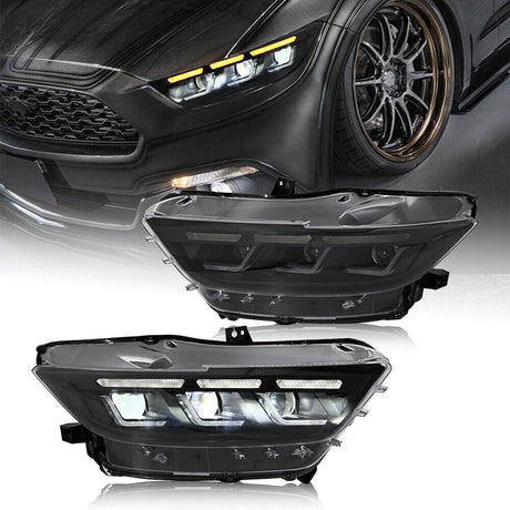 2015-2017 Ford Mustang S650 Style LED DRL Headlights - AutoLEDTech.com