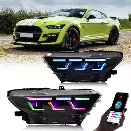 2015-2017 Ford Mustang S650 Style LED DRL Headlights - AutoLEDTech.com