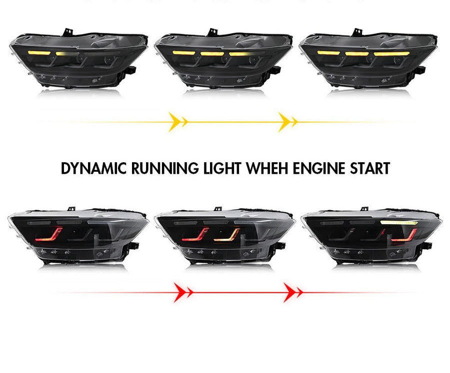 2015-2017 Ford Mustang S650 Style LED DRL Headlights - AutoLEDTech.com