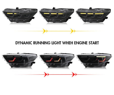 2015-2017 Ford Mustang S650 Style LED DRL Headlights - AutoLEDTech.com