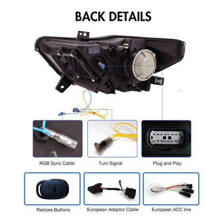 2015-2017 Ford Mustang S650 Style LED DRL Headlights - AutoLEDTech.com