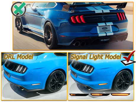 2015-2017 Ford Mustang Smoked Clear Sequential Switchback LED Side Marker Lights - AutoLEDTech.com