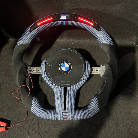 2015-2020 BMW M2 M3 M4 Custom Carbon Fiber Steering Wheel - AutoLEDTech.com