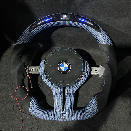 2015-2020 BMW M2 M3 M4 Custom Carbon Fiber Steering Wheel - AutoLEDTech.com