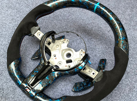 2015-2020 BMW M2 M3 M4 Custom Carbon Fiber Steering Wheel - AutoLEDTech.com