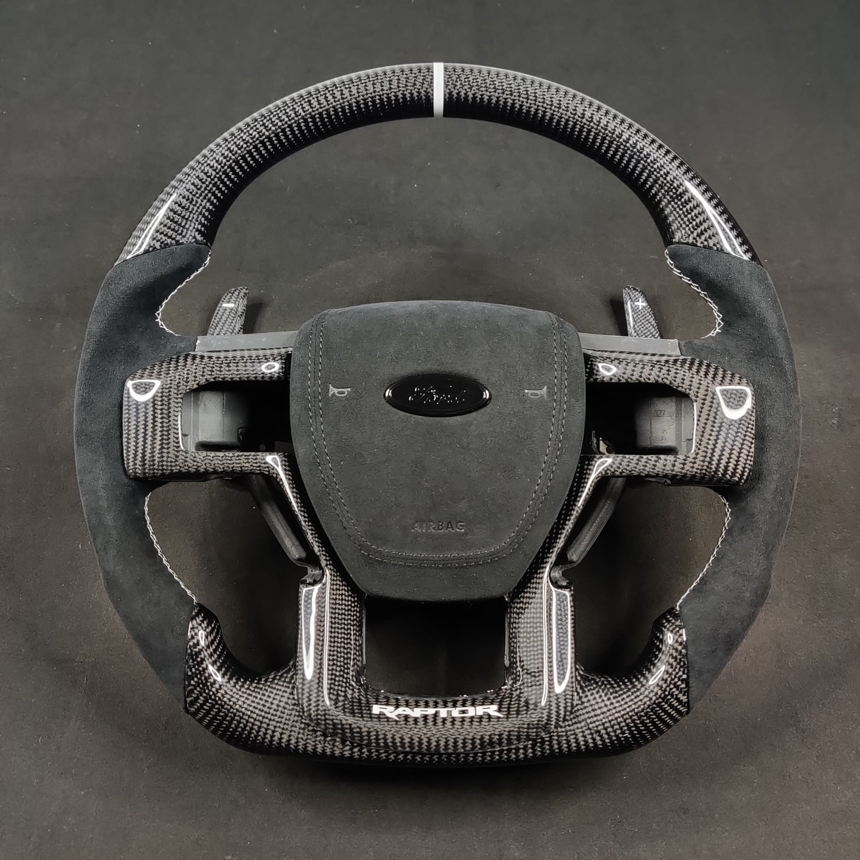 2015-2020 Ford Raptor F150 Custom Carbon Fiber Steering Wheel - AutoLEDTech.com