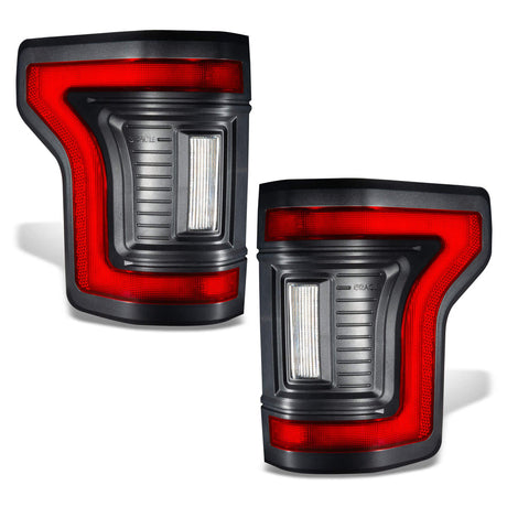 2015-2020 Ford F150 & Raptor Red Smoked LED Flush Mount Tail Lights - AutoLEDTech.com