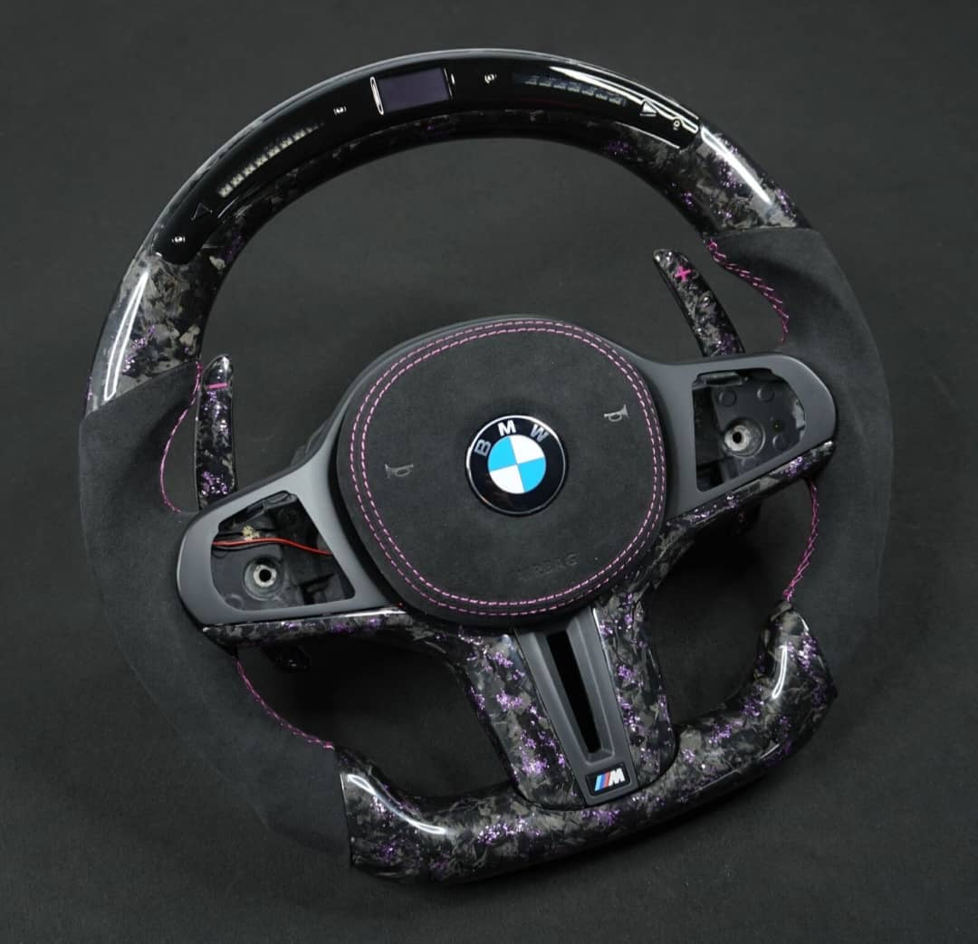 2015-2020 BMW M2 M3 M4 Custom Carbon Fiber Steering Wheel - AutoLEDTech.com