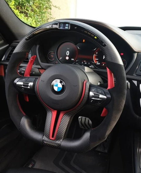 2015-2020 BMW M2 M3 M4 Custom Carbon Fiber Steering Wheel - AutoLEDTech.com